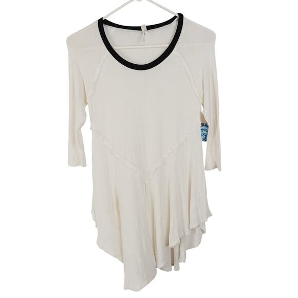 New Intimately Free womens ivory ruffled handkerchief hem knit tunic top Size S - Picture 1 of 8